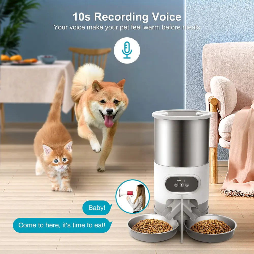 “Automatic Cat Feeder – Dispenses food on schedule | 4L capacity”