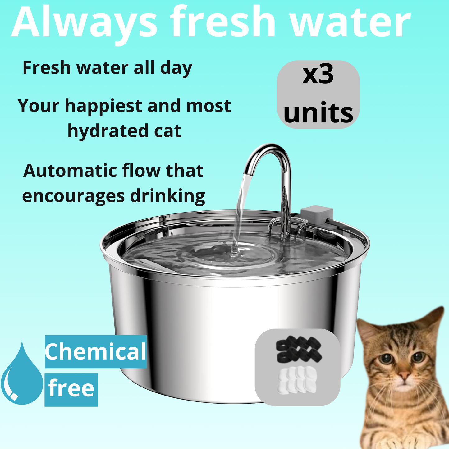 Smart Pet Water Fountain – Ultra-quiet pump | Filters for clean water