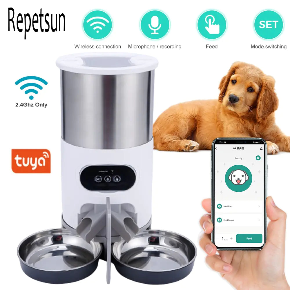 “Automatic Cat Feeder – Dispenses food on schedule | 4L capacity”